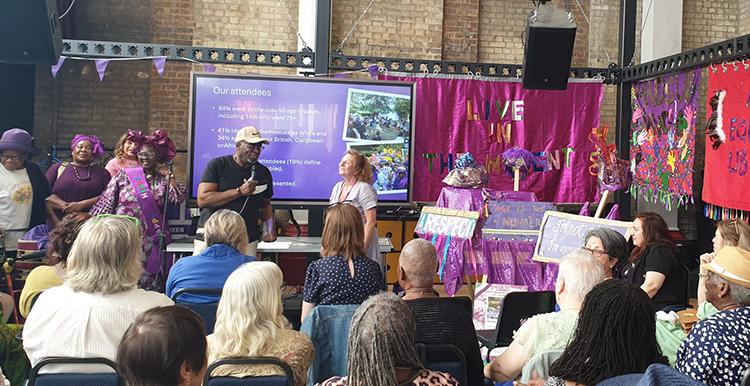 A presentation at the Age Well Launch at Alexandra Palace