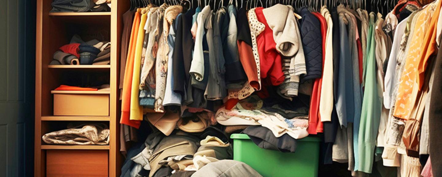 A bedroom full of clothes