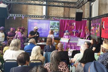 A presentation at the Age Well Launch at Alexandra Palace
