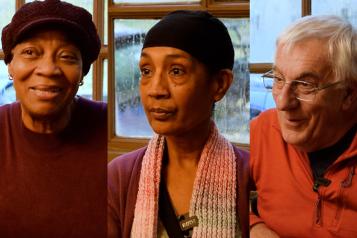 Photos of Patricia, Kuldip and Richard from the video.
